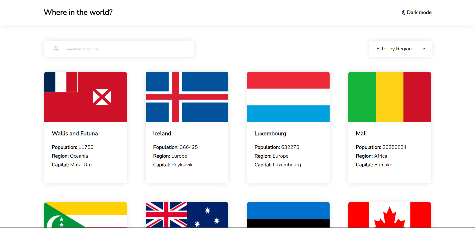 countries api